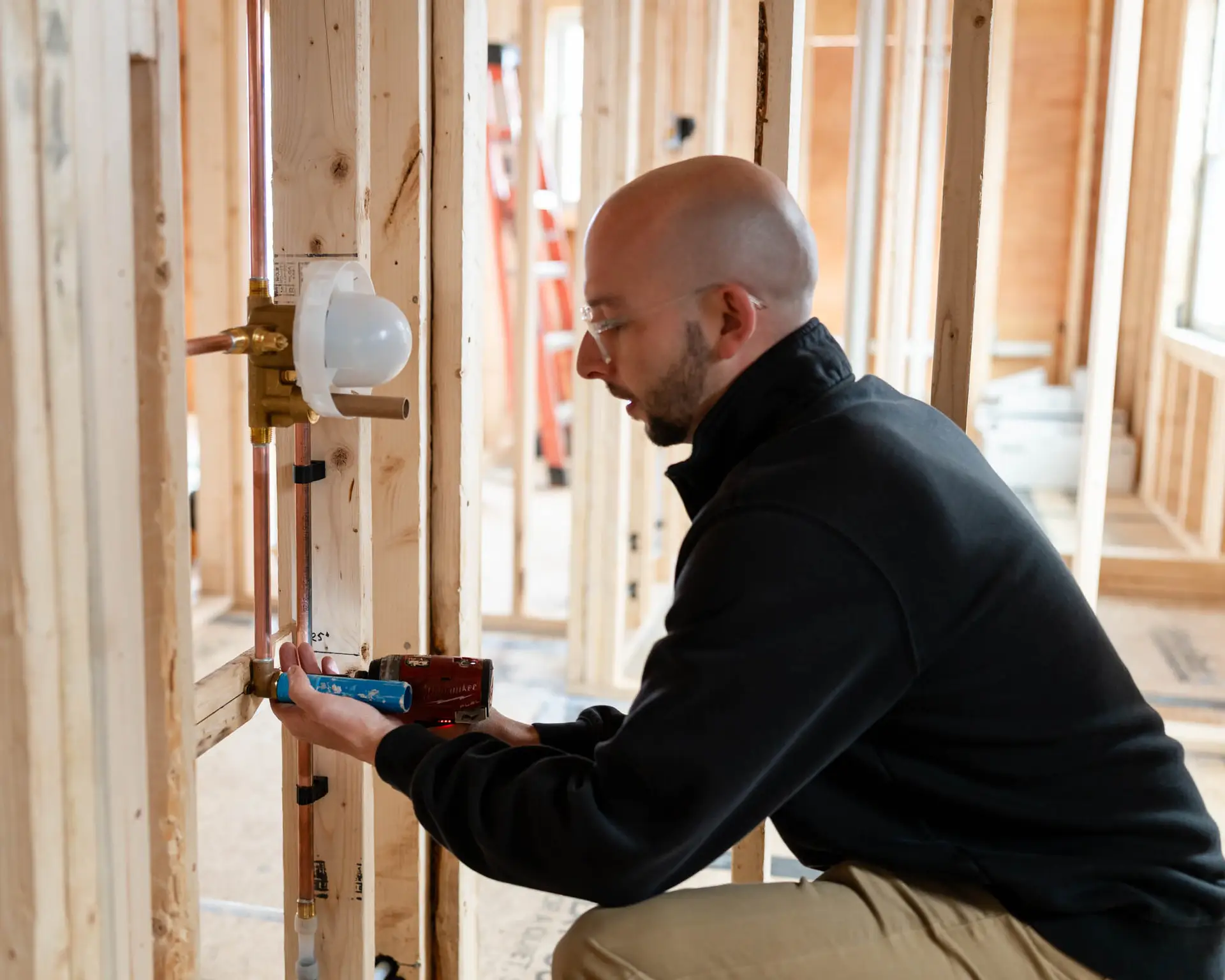 Ecp ian owner shower valve install 01 - new construction plumbing