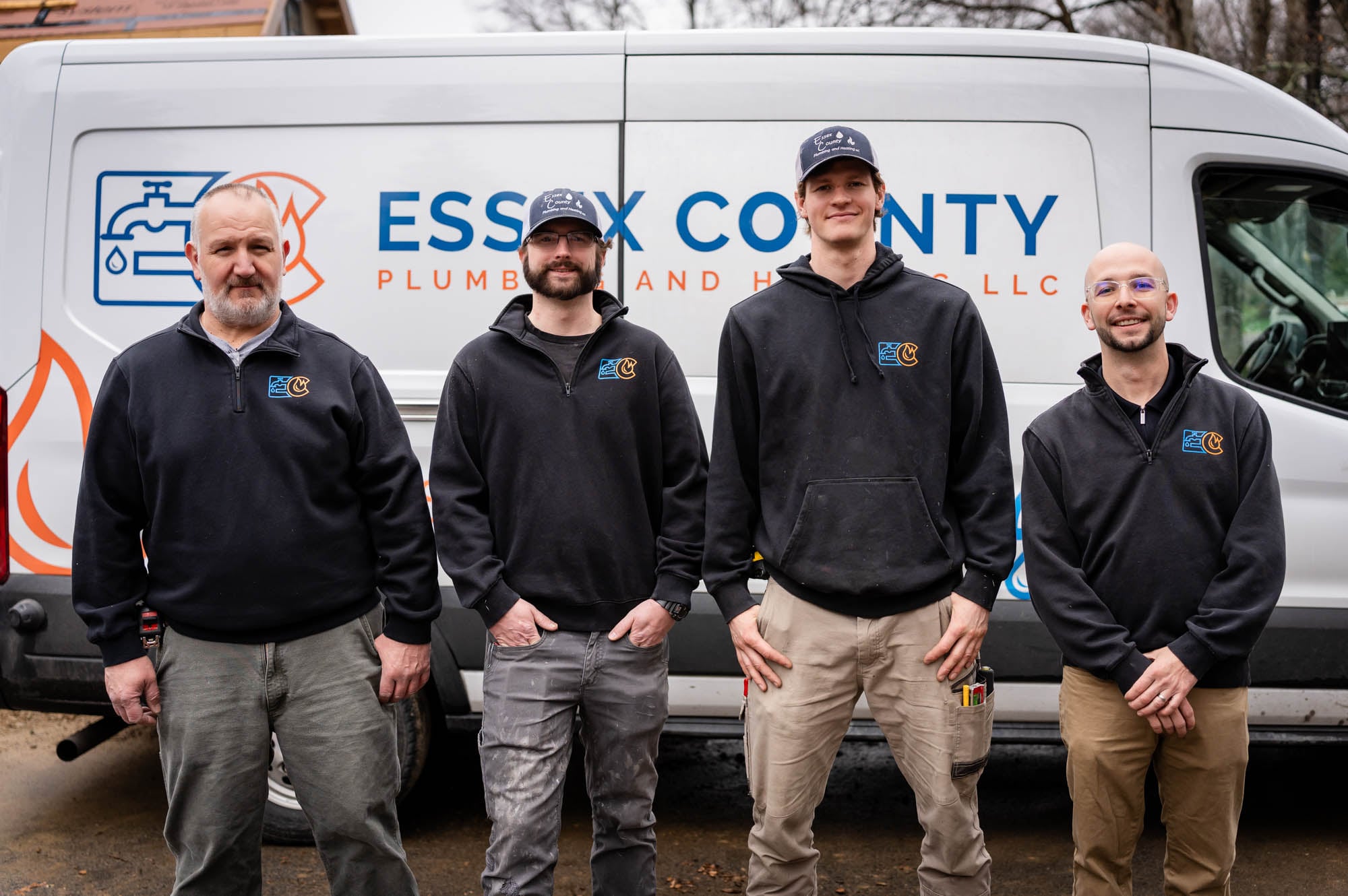 Team group at company van - Essex County MA